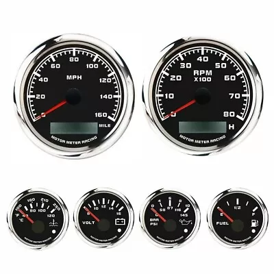 $187.42 • Buy W PRO 6 Gauge Set GPS Speedometer 160 MPH Waterproof For Car Marine Boat Truck
