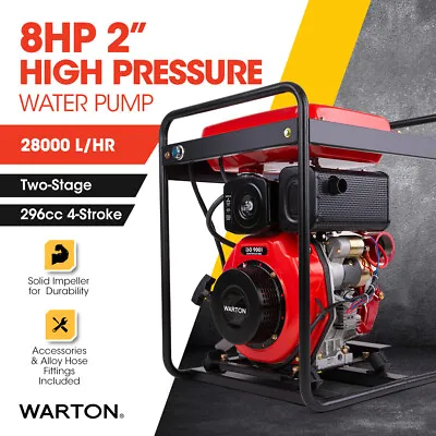 WARTON 2  8HP Diesel High-Pressure Water Pump Fire Fighting Irrigation Farm • $939