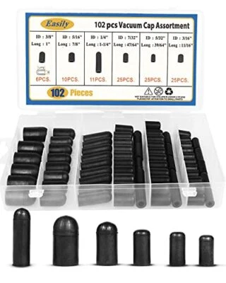 $13.81 • Buy Rubber Vacuum Caps Plug Kit 102 PCS Assorted Vacuum Plugs Hose End Caps NEW