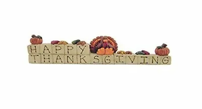 Happy Thanksgiving Blossom Bucket Resin W/ Turkey Pumpkins Leaves NWT 7.25 Long • $14.99