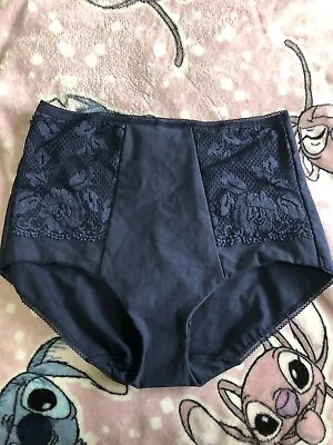 Miss Mary Of Sweden 4105 Navy Blue Lace Briefs High Waist Size 18 • £21.99