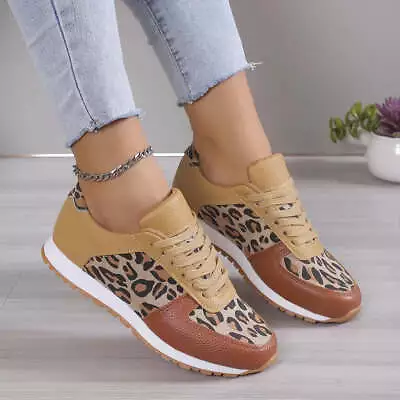 Leopard Print Lace-up Sports Shoes • $28