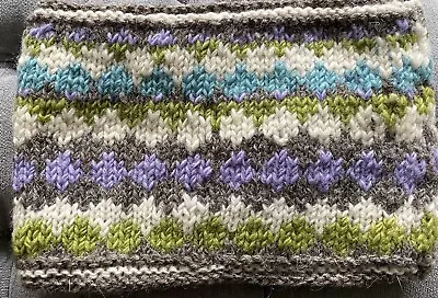 £0.99 • Buy Pachamama Hand Knitted In Nepal Pure Wool Soft Fleece Lined Snood Scarf 