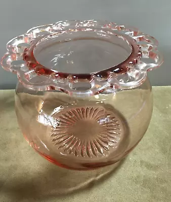 Rare Old Colony  Lace Edge  Open Lace Pink Depression Glass Cookie Jar W/o Cover • $35