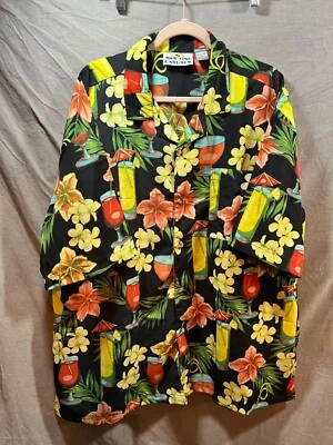 $16.50 • Buy Sun Casuals Button Up Shirt Adult 2X Black Floral Short Sleeve Casual Mens.