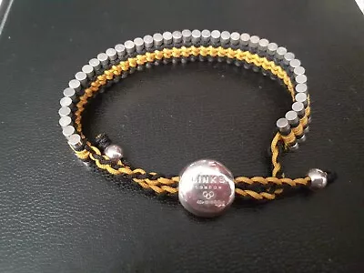 Links Of London Fully Hallmarked Silver Bracelet. Gold/black Braid Sml/med • £27.50