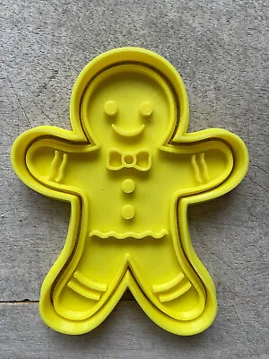 3D  Gingerbread Man Cookie Cutter Embosser Biscuit Icing Fondant Clay 10cm UK • £4.99