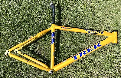 Vintage TREK 7000 YELLOW Alpha Custom Aluminum MTB Frame 18  ZX Seamless USA • $175