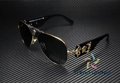 VERSACE VE2150Q 100287 Gold Gray 62 Mm Men's Sunglasses • $144.95