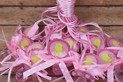 Baby Shower Party Favors Pink Its A Girl Game Pacifiers Recuerdos Rosa Duck 12pc • $11.99