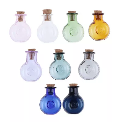 2Pcs Dollhouse Mini Wine Bottle Round Bottles Cork Tiny Jars Vials DIY DAGTM • £3.06
