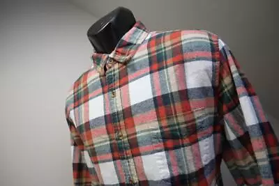 J Crew Sporting Goods Flannel Camp Shirt Button Up Plaid Long Sleeve Mens Sz XL • $26.99