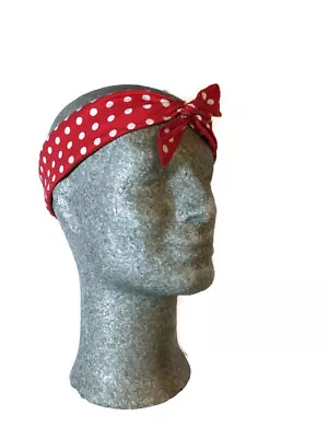 Retro 50s 60s Rockabilly Head Scarf Polka Dot Grease Fancy Dress Neck Head Band • £2.94