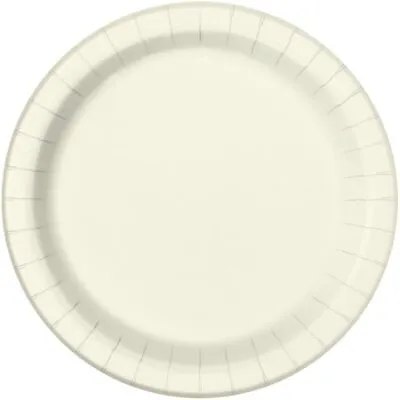 8 X 9  Ivory Coloured Party Plates Tableware Supplies Plain Coloured • £2.85