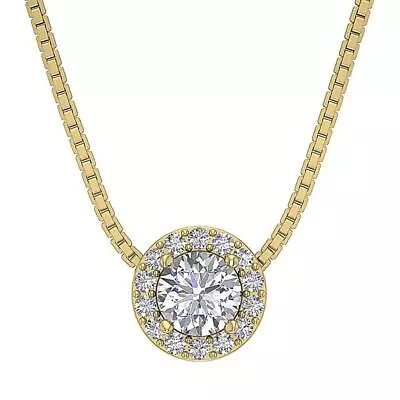 Cluster Pendant Necklace I1 G 1.00 Ct Round Cut Diamond 14K Solid Gold Prong Set • $1402.79