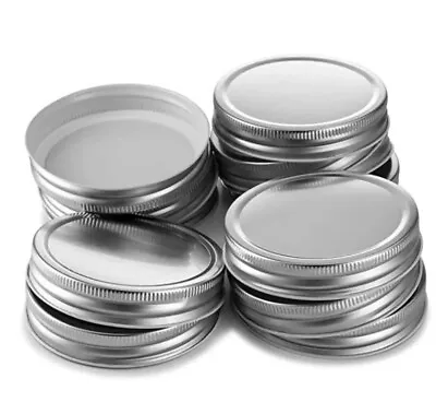 12 Regular Mouth Mason Jar Lids Metal One Piece W/ Silicone Ring For Tight Seal • $8