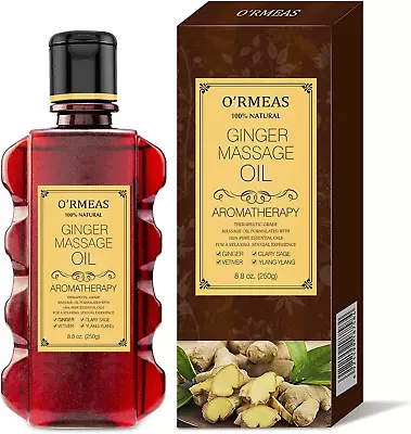 Massage Oil Joint Pain Relief Ginger Clary Vetiver And Ylang-Ylang 8.8 Fl.oz • £13.32