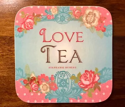 LOVE TEA Stephanie Dyment Floral Melamine Single Coaster - Made In UK • £4.99