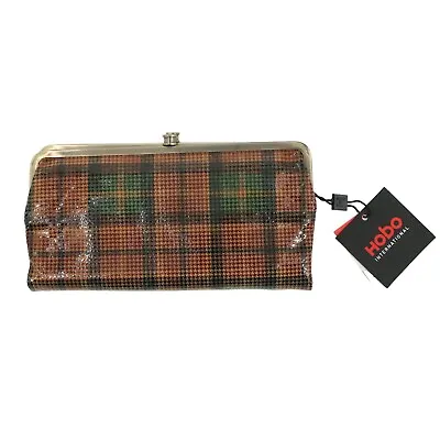 NWT HOBO International Vintage Lauren Houndstooth Plaid Leather Clutch Wallet • $119.96