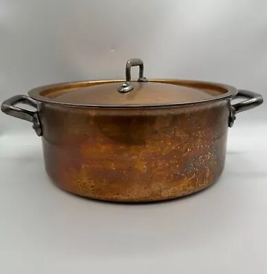 Vintage Matfer Bourgeat Copper Pot Pan With Lid #28 11.75 X 4.75  • $205.50