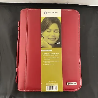 Franklin Covey Planner Classic Size Red Zipper Agenda Notebook Organizer NEW • $49.99