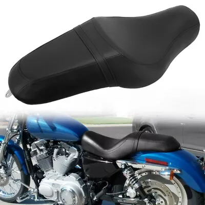 Black Driver & Rear Passenger Two Up Seat For Harley Sportster XL 883 1200 48 • $56.99