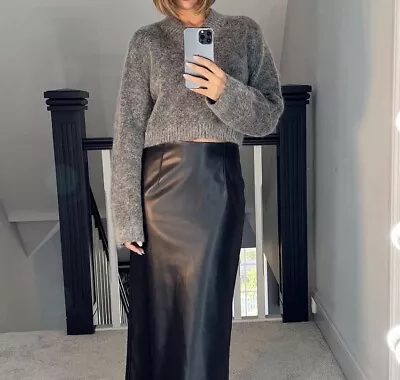 Women’s M&S Size 12 Black Faux Leather Pencil Skirt • £25