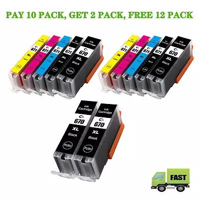 10 Ink Cartridges For Canon PGI670XL CLI-671XL PIXMA MG5760 MG5765 MG5766 MG6860 • $26.89