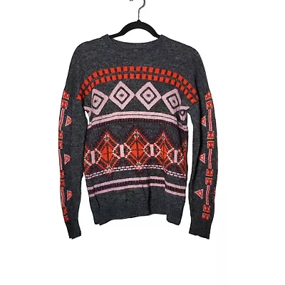 J.Crew Women's Fair Isle Holiday Print Wool Mohair Blend Sweater Size Medium • $35