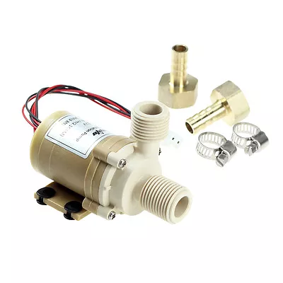 Solid&Quiet 12V DC Solar 212°F Hot Water Circulation Pump Brushless Motor 9.8FT • $22.95