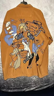 Pelle Pelle RARE Vtg Marc Buchanan 3XL Cool CAT Pimp Button Up Brown • $35.99