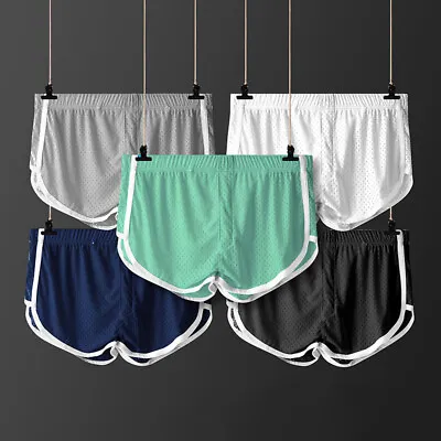 Sexy Men Ice Silk Seamless Boxer Briefs Pouch Underwear Shorts Trunks Underpants • $7.06