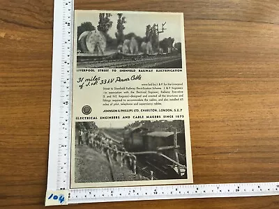 Liverpool Street Shenfield Railway Electrification 1950 Cable Wagon Cutting 1950 • £3.25