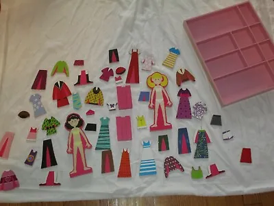 Melissa & Doug Abby & Emma Magnetic Dress-Up Dolls W/Tray Toy Pretend Play • $5.12