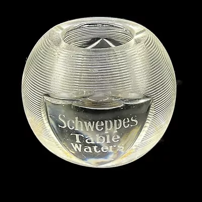 Antique Schweppes Table Waters English Glass Match Striker Holder • $95