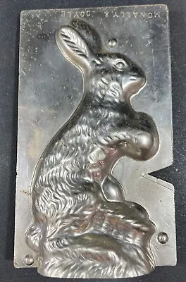 Antique 6” Rabbit W/Basket & Eggs Metal Chocolate Candy Mold By McNally & Doyle • $39.99