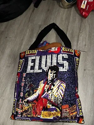Elvis Presley Exclusive Tote Bag Black Screen Printed Photos Vintage Collectible • $15