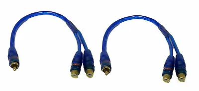 2x 12  RCA Audio Jack Cable Y Splitter Adapter 1 Male To 2 Female Plug 2 Pcs • $4.79