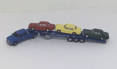 N Scale Custom Painted Ford 450 Super Duty Truck 3 Car Auto Carrier & 3 Cars ** • $89.95