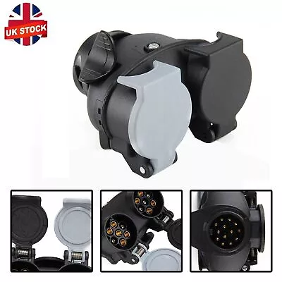 13 Pin To 7 Pin Trailer Light Board Extension Adaptor Plug Caravan Towing Van • £7.19