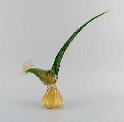 Large Murano Sculpture In Mouth Blown Art Glass. Exotic Bird. 1960s. • $500