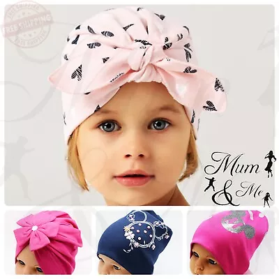 NEW Infant Kids Baby Girls Hat Cotton Spring Autumn Toddler Beanie Pull Slouch • £5.99