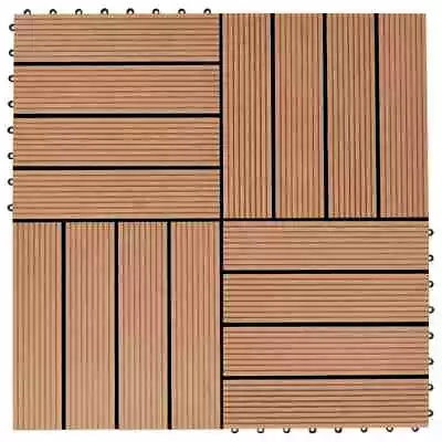 11x Decking Tiles WPC 1sqm 30x30cm Balcony Flooring Board Brown/Grey VidaXL • $77.99