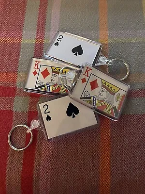 Customised Bespoke - Magician's Playing Card Or Mentalism Image Reveal Keyrings • £2.99