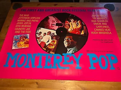 Monterey Pop 1968 Quad Poster - Jimi Hendrix The Who Woodstock Festival Vintage • $31.11