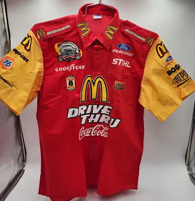 Bill Elliott McDonald's Drive Thru Nascar Pit Crew Shirt Embroidered Coca Cola L • $199