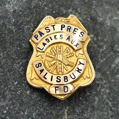 14k Yellow Gold Vintage Ladies Aux. F.D. Salisbury Maryland Pin/Badge • $199.19