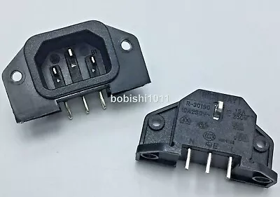 Pcb Chassis Inlet Iec60320 C14 3 Pin Male Plugpanel Mount Connector 10a~250vac • £3.49