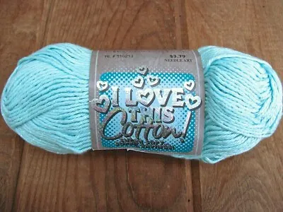 Hobby Lobby I Love This Cotton Yarn Aqua Sparkle 85g 153 Yds One Skein • $6.99