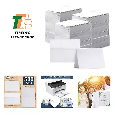 300 Sets Heavyweight Blank White Cards And A2 Envelopes Folded Card Stock For... • $60.99